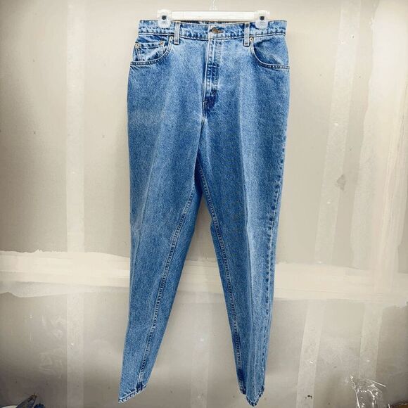 Vintage Levis 551 Jeans Womens 14 Blue Relaxed Tapered High Waist Mom 90s Y2K - Picture 1 of 10